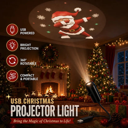 ✨Plug-&-Play HD Christmas Projector –  10 Festive Scenes