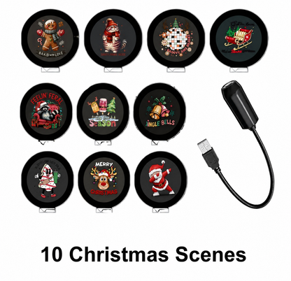 ✨Plug-&-Play HD Christmas Projector –  10 Festive Scenes